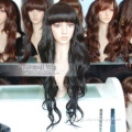 X long black Natural wavy Kanekalon Party Hair WIG SY35